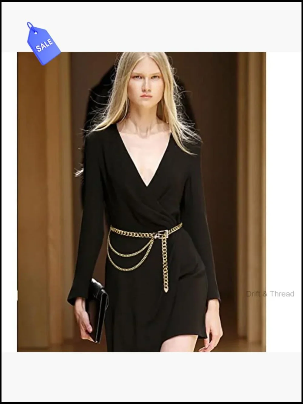 Gold Multilayer Chunky Chain Waist Belt for Dress